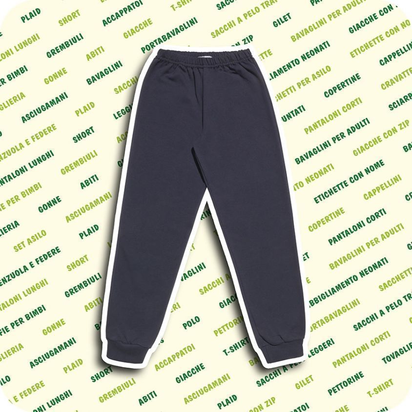 pantalone lungo in felpa senza tasche